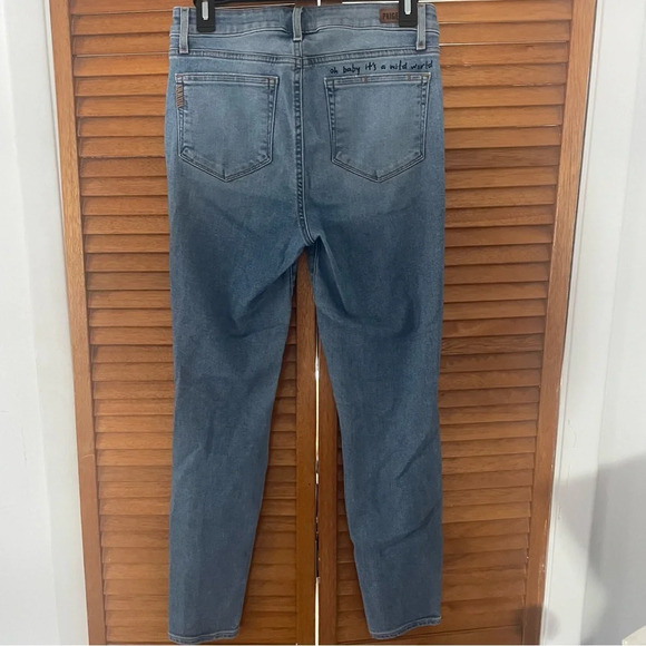 Paige Hoxton Ankle Caprice Embroidery Vintage 90s Punk Blue Ripped Jeans Sz 29 - Picture 8 of 9